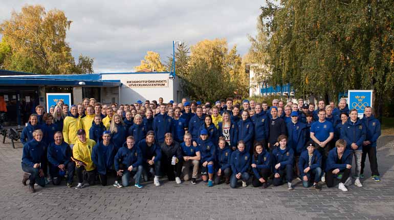 Deltagarna under Youth Olympic Camp på Bosön i oktober 2015. Foto: SOK