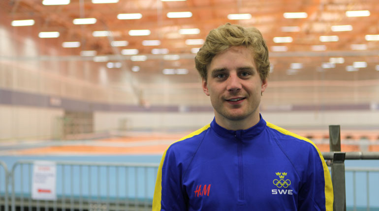 Skidskytten Jesper Melin var på plats på SOK:s Topp- och Talangdagar. Foto: SOK