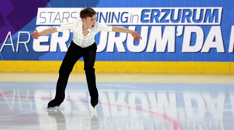 Nikolaj Majorov under kortprogrammet, EYOF Erzurum 2017. Foto: EYOF Erzurum
