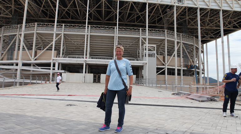 Ulrika Sandmark, coach simning vid Olympic Aquatics Stadium. Foto:SOK