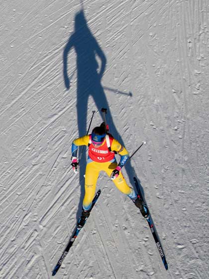 Sara Andersson körde ifrån sin egen skugga. Foto: OIS.
